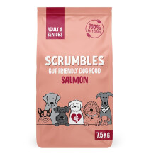 Scrumbles Natural Dry Dog Food, Grain Free Recipe with Fresh Salmon, for Adults and Senior Breeds, 7.5 kg Bag
