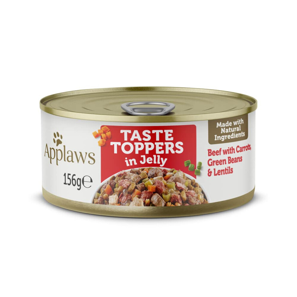 Applaws Natural Wet Dog Food Tins, Free Beef With Vegetables In Jelly, 156G (Pack Of 12) Grain