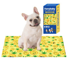 furrybaby Dog Cooling Mat,Self-Cooling Mat for Dogs Waterproof Cool Pad for Dog Indoors Outdoors Car Summer Use S(40x50cm), Yellow