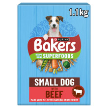 BAKERS Small Dog Beef Dry Dog Food 1.1kg (Pack of 5)