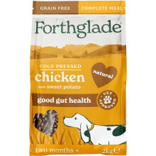Forthglade Dry Dog Food, Cold Pressed, (2kg Resealable Bag) Chicken with Vegetables, Hypoallergenic Dog Food, Grain Free Complete Meal, Natural