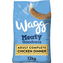 Wagg Meaty Goodness Complete Dry Adult Dog Food Chicken Dinner 12kg - Meaty Ingredients Come 1st
