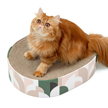 Conlun Cat Scratching Board,2 in 1 Oval Cat Scratcher Cardboard Bowl Nest,Kitty Scratch Pad Corrugated Lounge Bed for Indoor Kitten Grinding