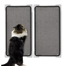 MIAOGE? 2PCS 21.7''x11'' Cat Scratch Mat Wall Mounted Scratching Pads, Cat Scratch Rug, Sisal Floor Scratcher Scratchboard (Grey)