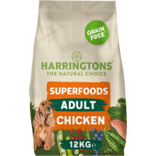Harringtons Superfoods Complete Grain Free Hypoallergenic Chicken with Veg Dry Adult Dog Food 12kg (HARRGFSC-12)