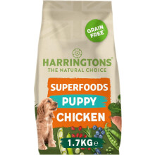 Harringtons Superfoods Puppy Complete Grain Free Hypoallergenic Chicken with Veg Dry Dog Food 1.7kg (Pack of 4) - Made with All Natural Ingredients