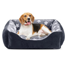 MIXJOY Medium Dog Bed Washable(64x53cm), Super Soft Cosy Dog Beds Grey Pet Bed, Premium Grey Rectangle Puppy Bed for Small Medium Large Dogs, Ideal