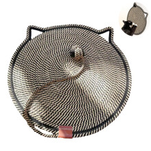Cotton Rope Cat Scratcher Mat, Round Horizontal 16.9'' Cat Scratching Pads Rug for Indoor Cats, Furniture Protector for Floor, Wall, Couch, Carpet,