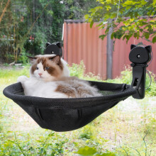 JUNSPOW Cat Window Perch Cordless, Foldable & Stable Kitten Beds- Breathable Cat Window Hammock for Overlooking, Sunbathing and Climbing - Maximum