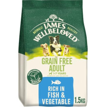 James Wellbeloved Dog Adult Hypoallergenic Dry Food Grain Free Fish and Rice 1.5 kg