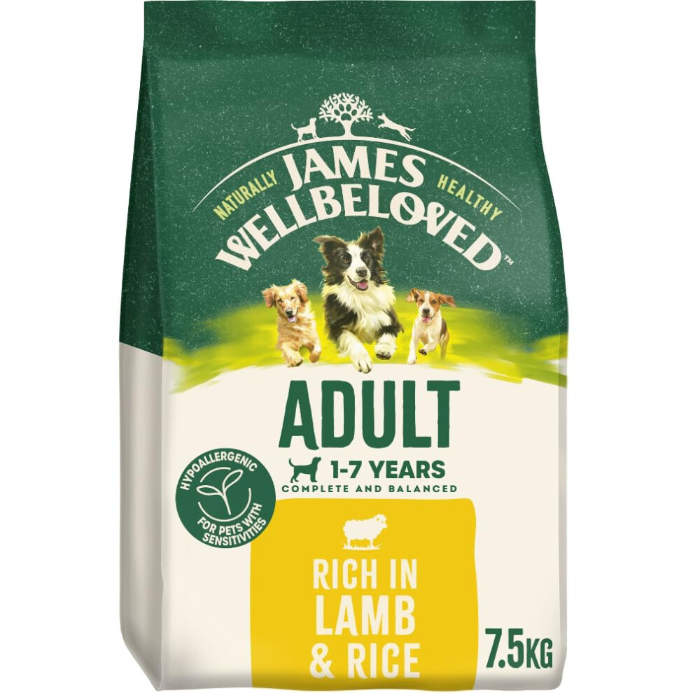 James Wellbeloved Dog Adult Hypoallergenic Dry Food Lamb And Rice 7.5 Kg