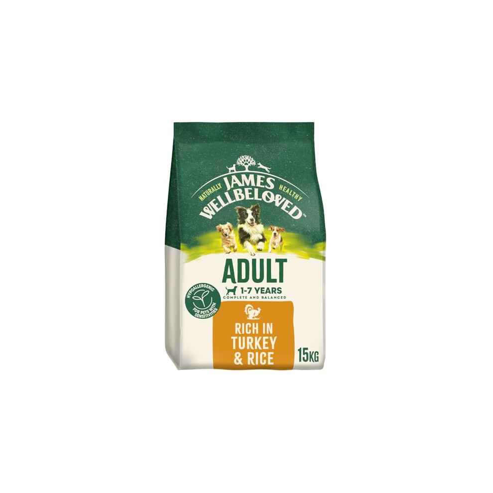 James Wellbeloved Dog Adult Hypoallergenic Dry Food Turkey And Rice 15 Kg