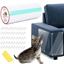 CHUANGSEED Door Protector from Dog Scratching,30cm x 5meter Clear Door Scratch Protector, with 50 Screws and 1 Scraper Cat Claw Sofa Protector