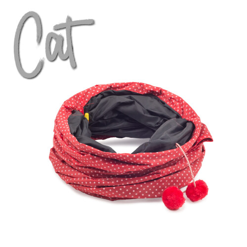 Ancol Ancol Red Polka Dot Cat Tunnel 2