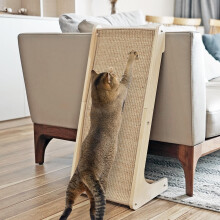 PETKARAY Cat Scratcher, Sisal Scratching Post, L Shape Scratch Pad for Indoor Cats, Wall Furniture Protector with Catnip (Large Size)