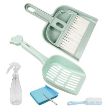Episkey 6 Pcs Cleaning Set for Small Animal Cage, Small Pet Litter Scoop Set Pet Waste Cleaning Kit with Spray Bottle Small Dustpan for Rabbits Guinea