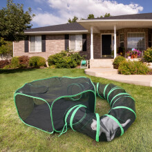 Pawtenda Outdoor Cat Enclosures for Indoor Cats, Portable Cat Tents for Outside, Outdoor Catio, Enclosed Cat Playpen with Tunnel, Pet Tents for Cats,