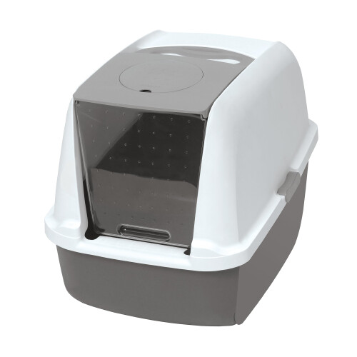 Catit Catit Large Hooded Grey Litter Box with Airsift Filter System 1