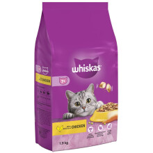 Whiskas 7+ Senior Chicken 4 x 1.9 kg Bags, Senior Dry Cat Food