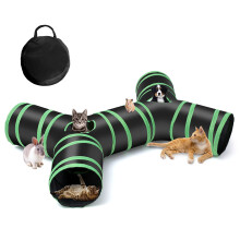 Upgraded Cat Tunnel Bone-Type, 4 Way Collapsible Cat Playhouse Pet Play Tunnel Tube with Storage Bag for Cats, Puppy, Rabbits, Ferret, Guinea Pig,