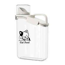 Ctomche Pet Food Storage Container Airtight Cat Food Container with Measuring Cup and Pour Spout Portable Pet Food Dispenser for Cat Transparent