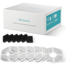 12Packs Cat Water Fountain Filters,Stouchi Replacement Cat Fountain Filter for Pet Water Fountain WDQ1/WDQ3,6pcs Activated Carbon Filter&6pcs Foam