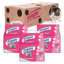 Felight Non-Clumping Cat Litter (30L Bundle) + Cardboard Playbox - Antibacterial Silverfresh Technology, Prevents Odours for up to 10 Days, Made in
