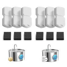 GIOTOHUN Stainless Steel Cat Water Fountain 12 Filters: Cat Fountain Filter - Pet Water Dispenser Filter - Pet Water Fountain Filter - 6 Carbon