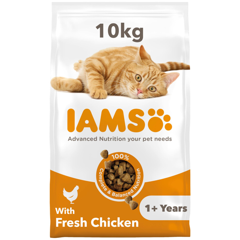 Iams Vitality Adult Cat Food With Fresh Chicken - 10Kg