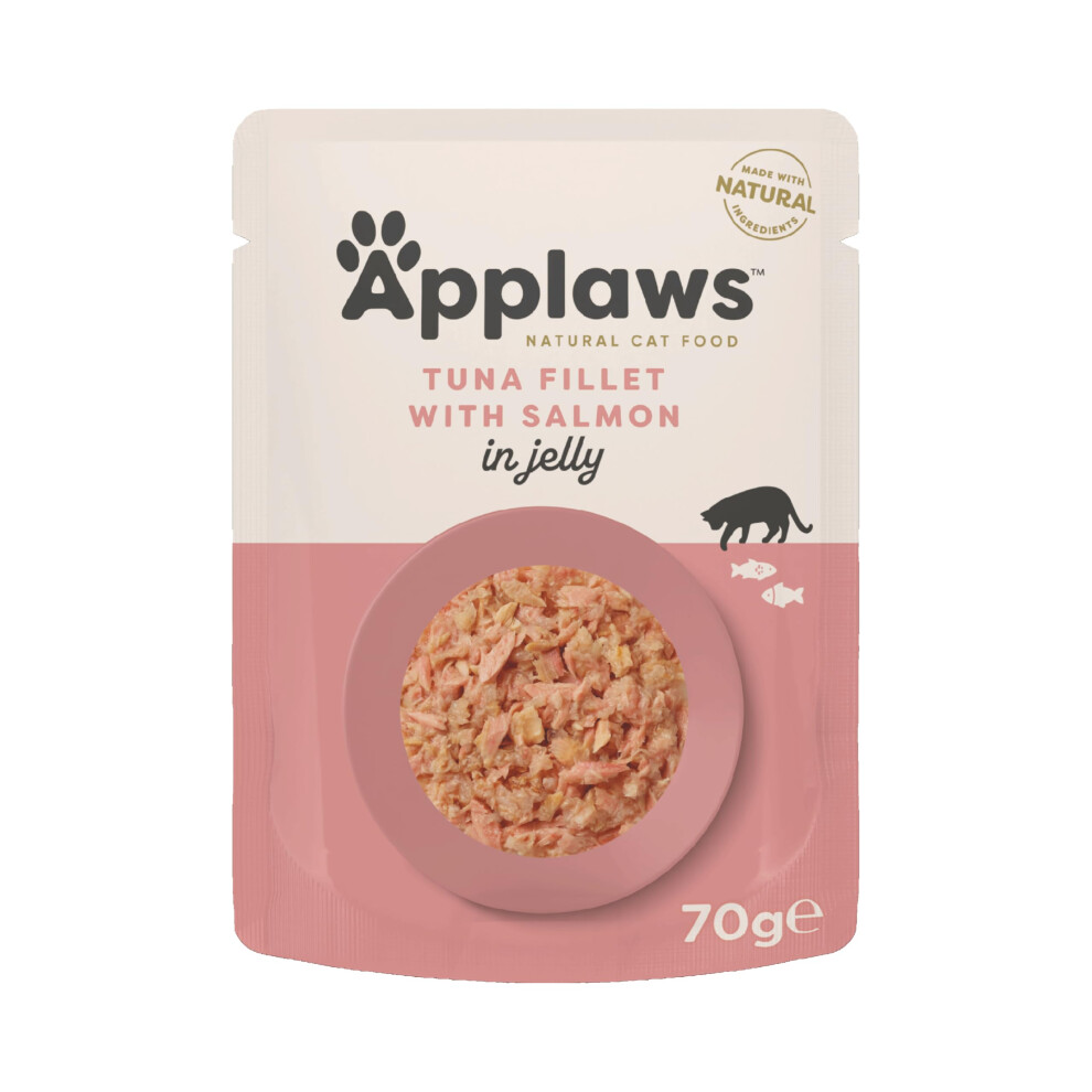 Applaws Natural Wet Cat Food Tuna And In Jelly Pouch For Adult Cats 16 X 70G Pouches Salmon