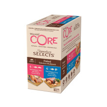 Wellness CORE Signature Selects, 8 x 79g, Flaked Selection Mix, Wet Cat Food, Delicious Flakes in Broth, All-Natural, Grain-Free, High Meat Content,