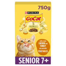 Go-Cat Senior Chicken & Veg Dry Cat Food 750g, Pack of 5