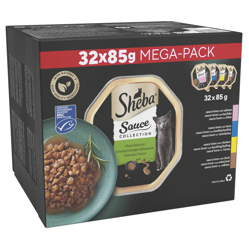 Sheba Sauce Lover Cat Food Trays Mixed Collection 32 X 85 G