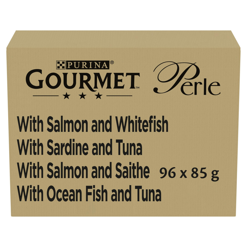 Gourmet Perle Seaside Duo In Gravy Wet Cat Food 96X85g Salmon