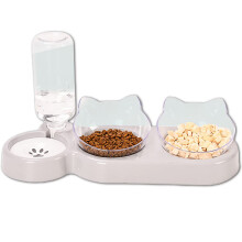 3-In-1 Cat Food And Water Bowl Set, Cat Bowls With Stand, Double Cat Bowls with Water Dispenser For Pet?Food And Water Feeder For Small Medium Dogs