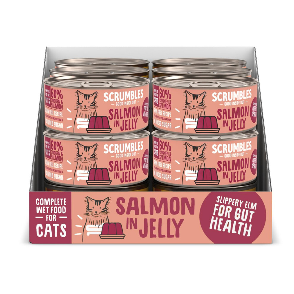 Scrumbles Natural Wet Cat Food, Salmon in Jelly 18x 80g