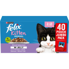 FELIX Original Kitten Mixed Selection in Jelly Wet Cat Food 40x85g