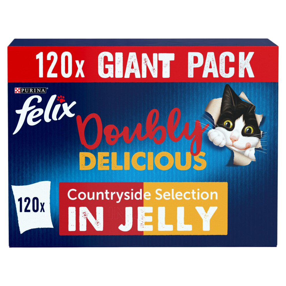 Felix Doubly Delicious Countryside Selection In Jelly Wet Cat Food 120X85g