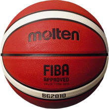 Molten BG2010 Basketball, Indoor/Outdoor, FIBA Approved, Premium Rubber, Deep Channel, Size 7, Orange/Ivory, Suitable For Boys age 14 & Adult