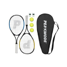 PEAKMODE Tennis Racket Set (25-inch), 3 Tennis Balls, 2 Overgrip Tapes and Foam Carry Bag