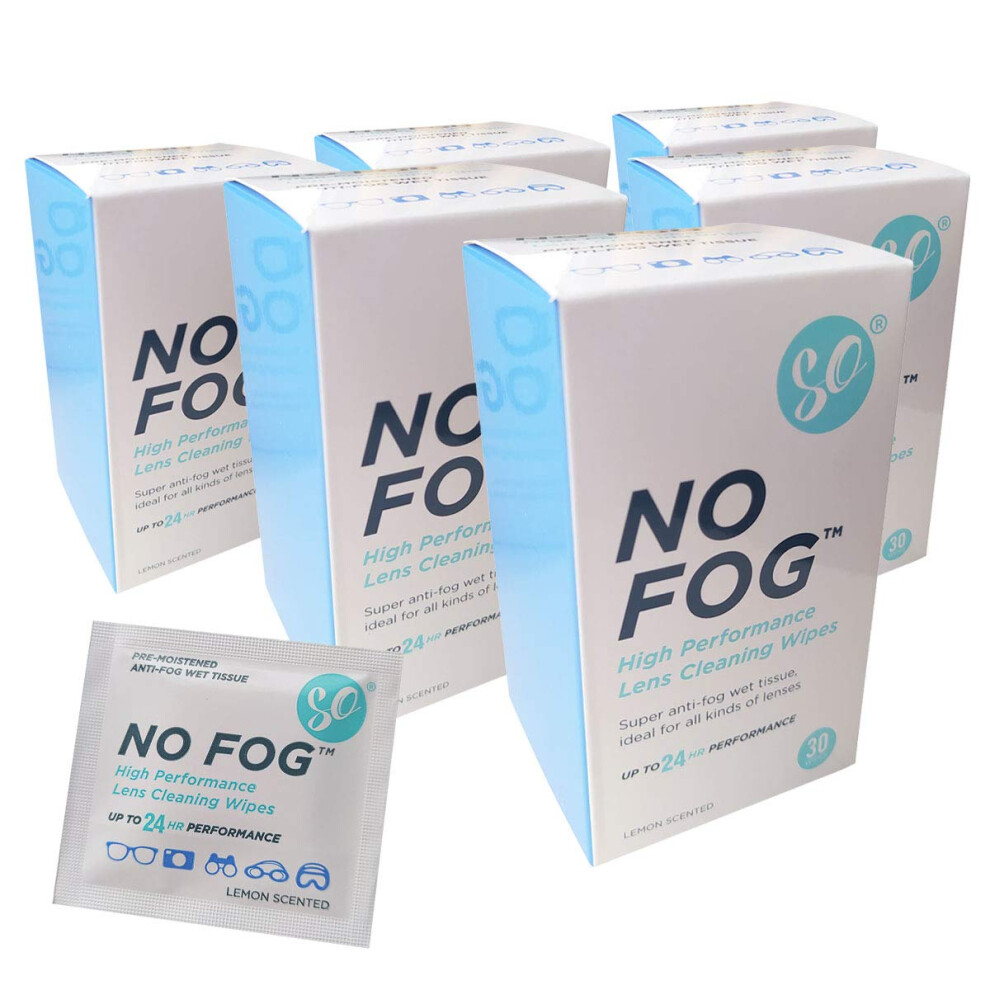 So No Fog Anti-Fog Wipes, Steamed Up Glasses, Glasses Cleaning, Fog Wipes, Lens Cleaning 180 Pack