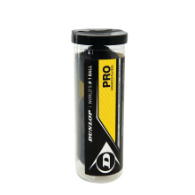Dunlop Squash Balls Pro Double Yellow, 3 Ball Tube, Official Tournament Squash Ball