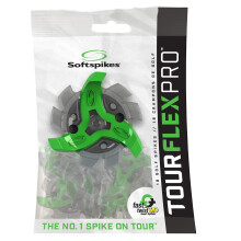 Softspikes Tour Flex Pro Fast Twist 3.0 Golf Spikes - 18 Count, Green/Charcoal