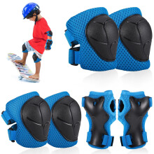 Hejo 6 Pcs Kids knee Pads Elbow Pads, Breathable Guards Protective Gear Set from PE for Children Youth ,With Wrist Pads, for Skating, Scooter,
