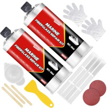 Marine Fiberglass Repair Kit, 100ml White Fiberglass Filler for Repairing Cracks, Holes in Boat, Jet Ski, Yacht, Surfboard and Other Water Vehicles,