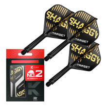 TARGET Darts Scott Williams K Flex Flights and Shaft System, No.2 | Pack of 3 Kflex All In One Flights, Player Edition Darts Accessories | K-Flex Dart