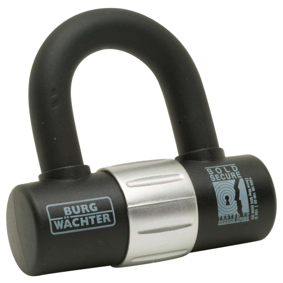 Burg Wachter 100D 14Mm Heavy Duty Sold Secure Diamond & Gold Padlock U Lock - Black 5051220445251
