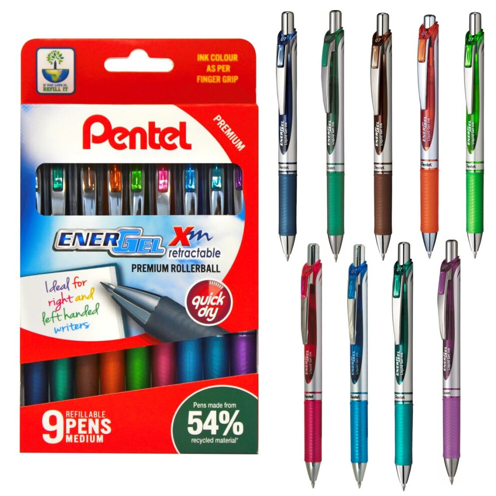 Pentel Ybl77/Altmix9 0.7 Mm Energel Xm Retractable Wallet - 9 Colours