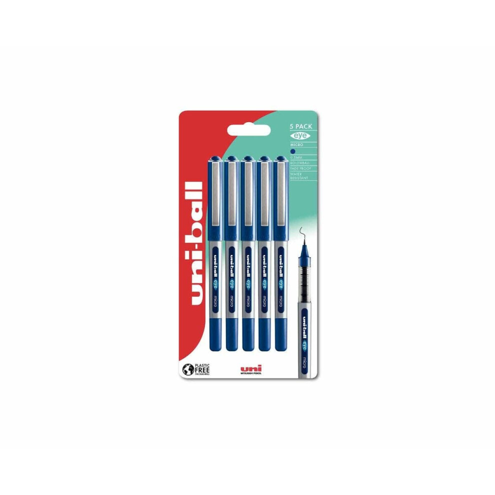 Uni-Ball Ub-150 Eye Rollerball Pens. Premium Micro 0.5Mm Ballpoint Tip For Super Smooth Handwriting, Drawing, Art, Crafts And Colouring. Fade And Blue