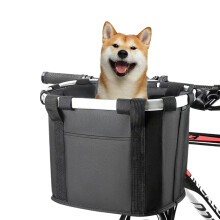Front Bike Basket, Detachable Cycle Front Basket Dog & Cat Baskets Carrier Adult Bike Basket Easy Install/Remove Pet Bicycle Carrier with Spacious